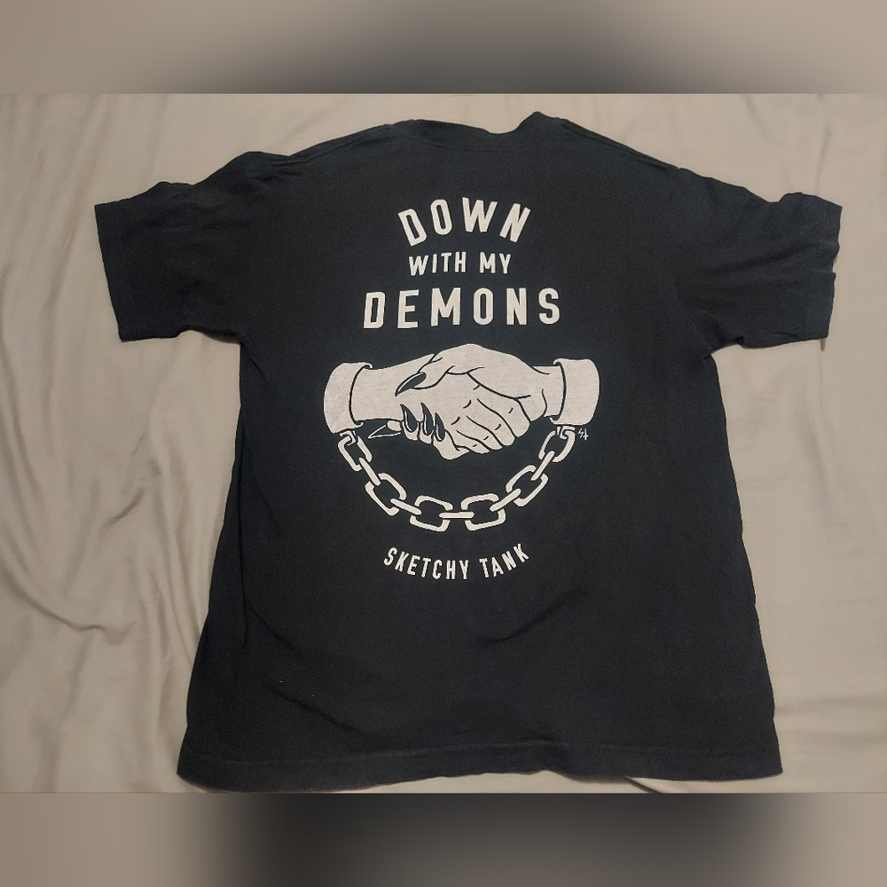 Lurking Class by Sketchy Tank Mens M Black 'Down with my Demons' T-Shirt